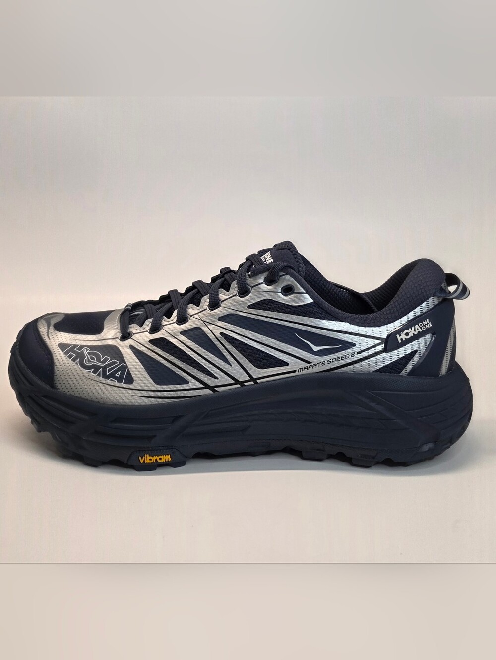Brand-New Hoka One One U Mafate Speed 2 Navy Silver Running Shoes Men's 10.5